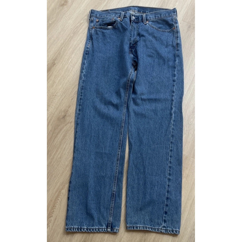 Levi's 505 Denim Jeans Men's 36x32 Regular Fit Straight Leg Med Wash Relaxed